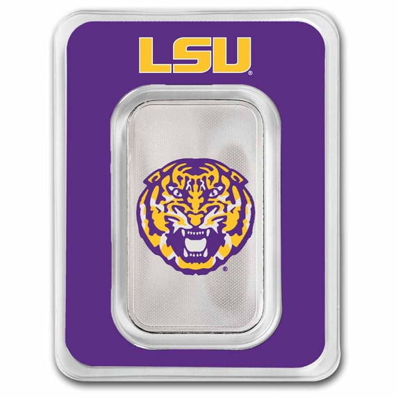 Louisiana State University 1 oz Silver Colorized Bar (in TEP)