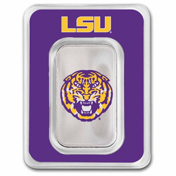 Louisiana State University 1 oz Silver Colorized Bar (in TEP)