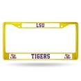 thumbnail image 1 of Louisiana-St-LSU-Tiger's Yellow Painted Chrome Metal License Plate Frame, 1 of 6
