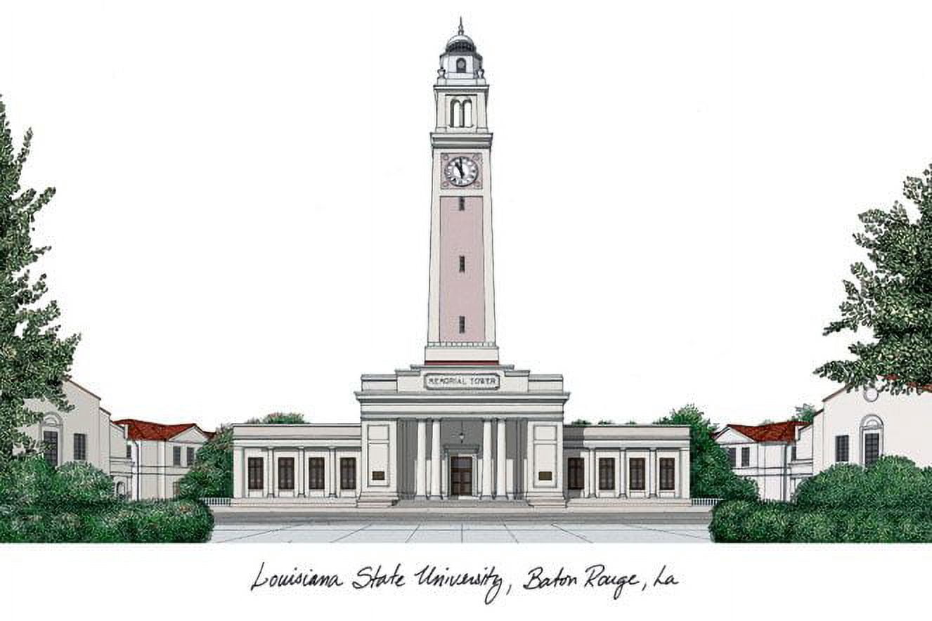 Louisiana State University Tigers 11w x 8.5h Spirit Diploma Manhattan Black Frame with Bonus Campus Images Lithograph (value savings $59)