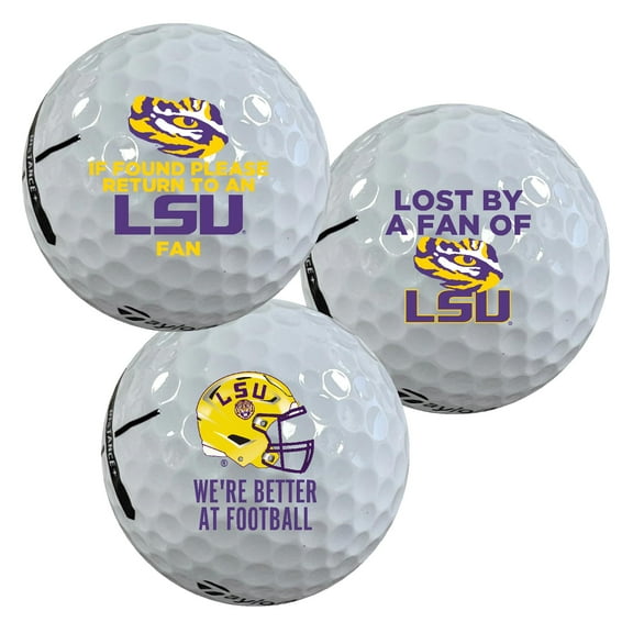 Louisiana State University Tigers Edition Funny Officially Licensed NCAA Taylormade Distance+ Golf Balls 12-Pack (Dozen)