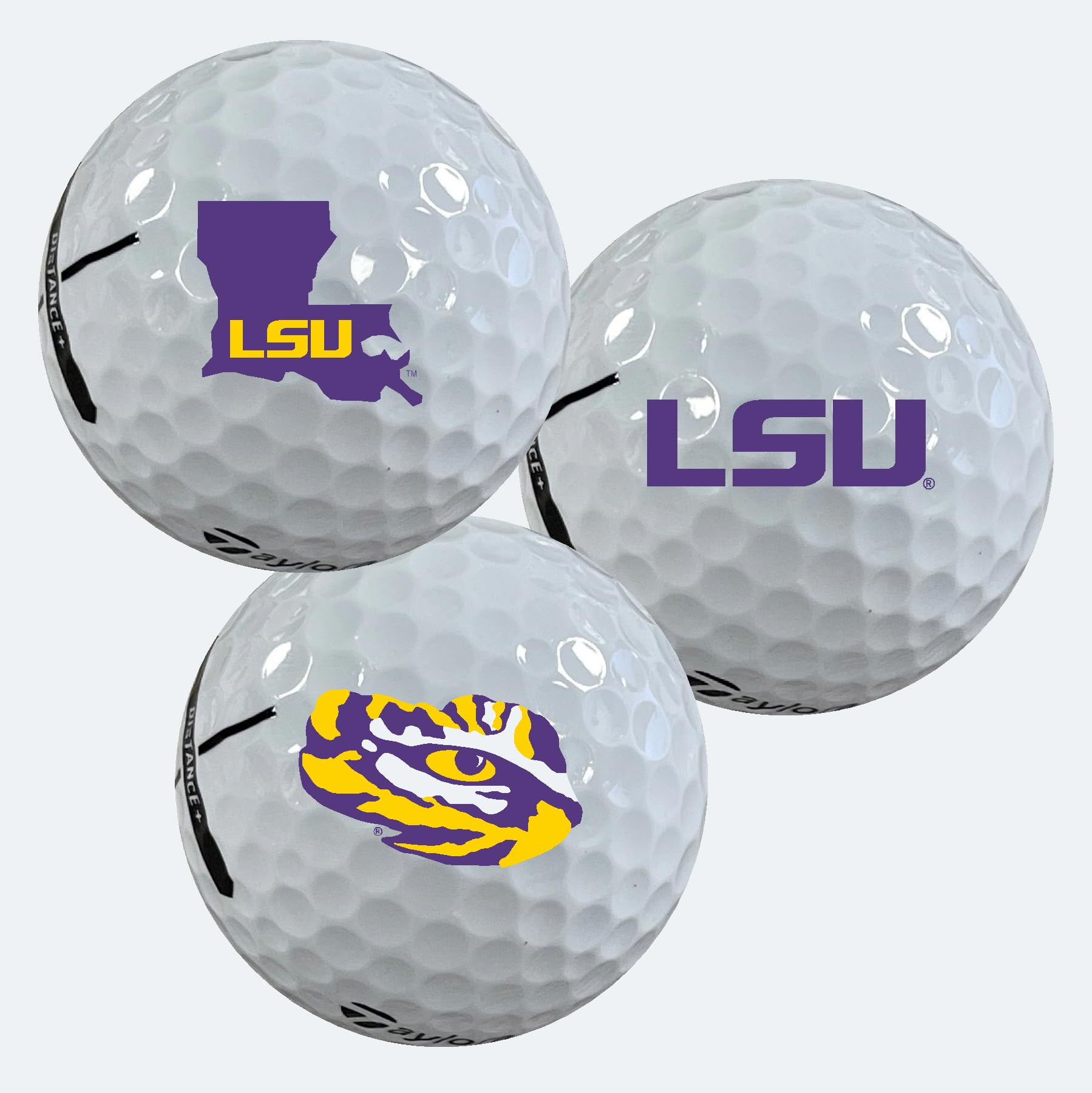Louisiana State University Tigers Logo Edition Taylormade Distance+ Golf Balls 12-Pack (Dozen)