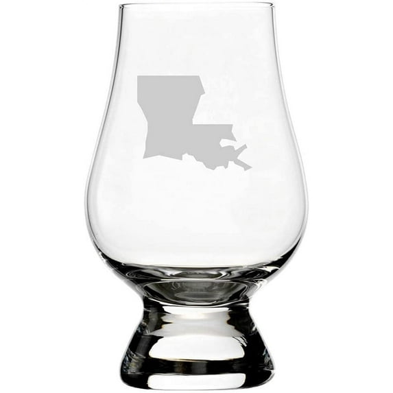 Louisiana States Etched 6.5oz Glencairn Whisky Glass
