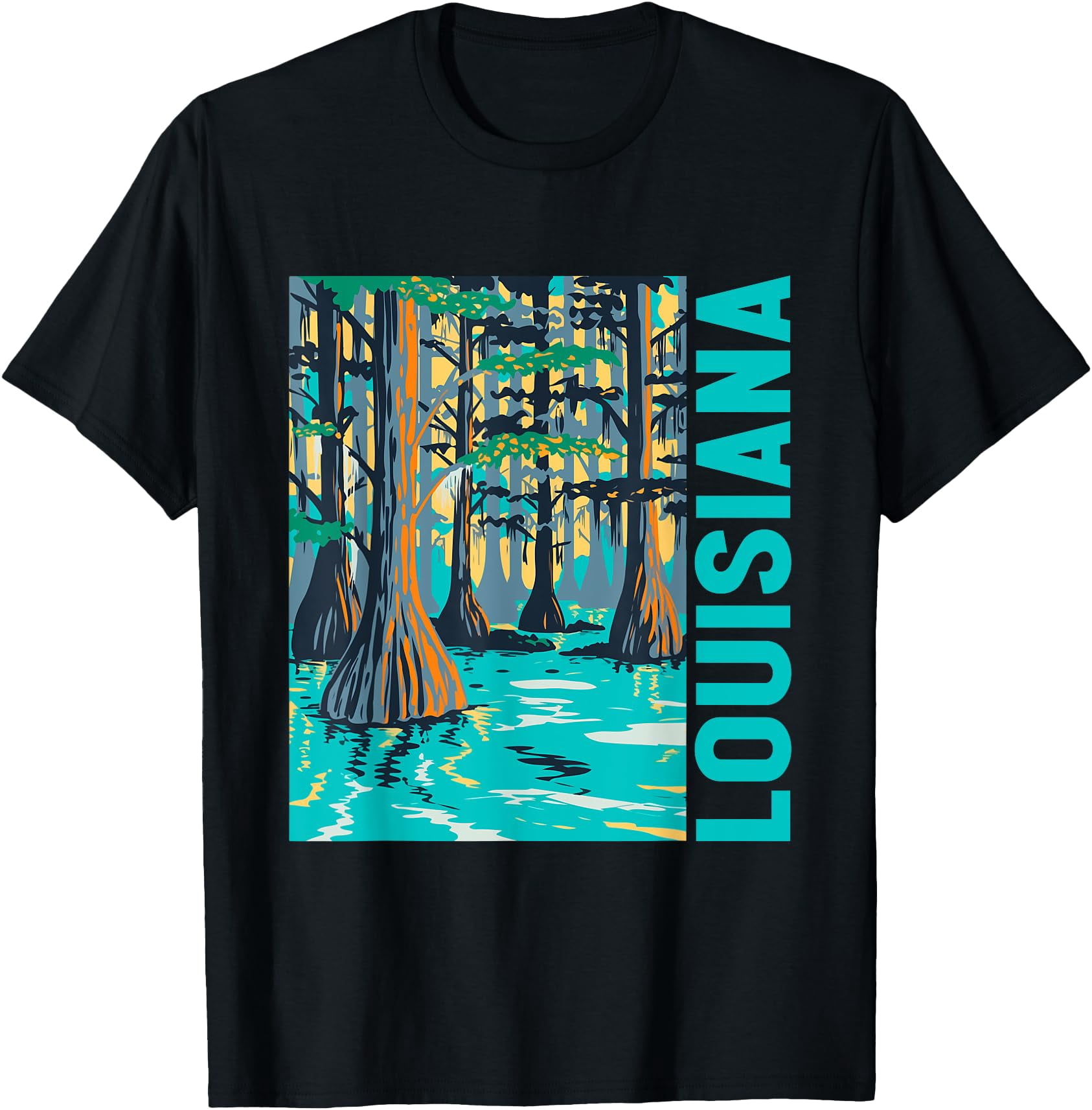 Louisiana Swamp Bald Cypress Tree Louisiana Travel Souvenir T-Shirt ...