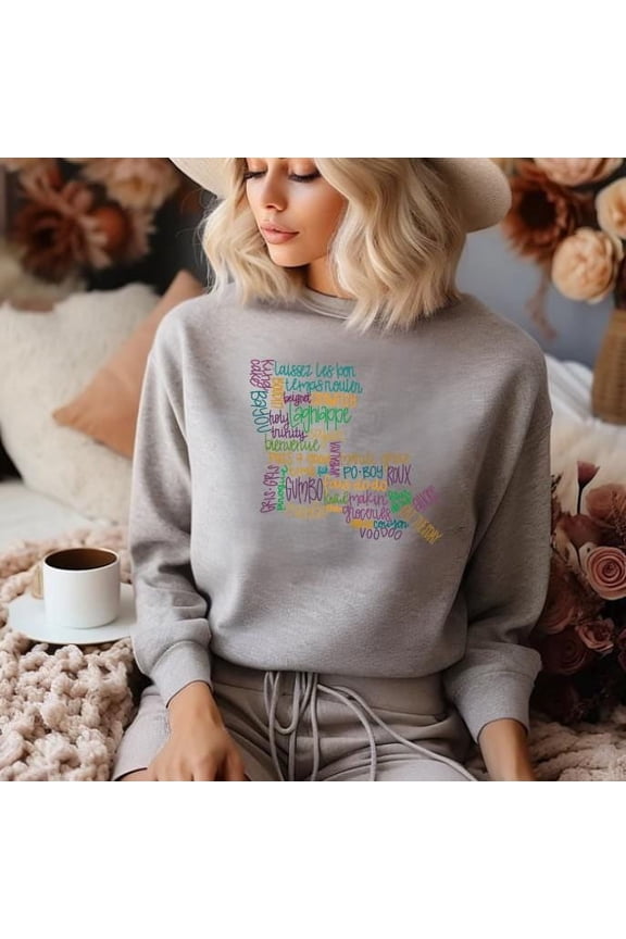Louisiana Sweatshirt, Mardi Gras, La Weezy Ana, The Boot, Gumbo, New Orleans, Baton Rouge, Fat Tuesday, Bourbon, LSU,