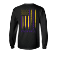 thumbnail image 1 of Louisiana Team Colors Football American Flag Unisex Long Sleeve T-shirt Graphic Tee-Black-4xl, 1 of 4