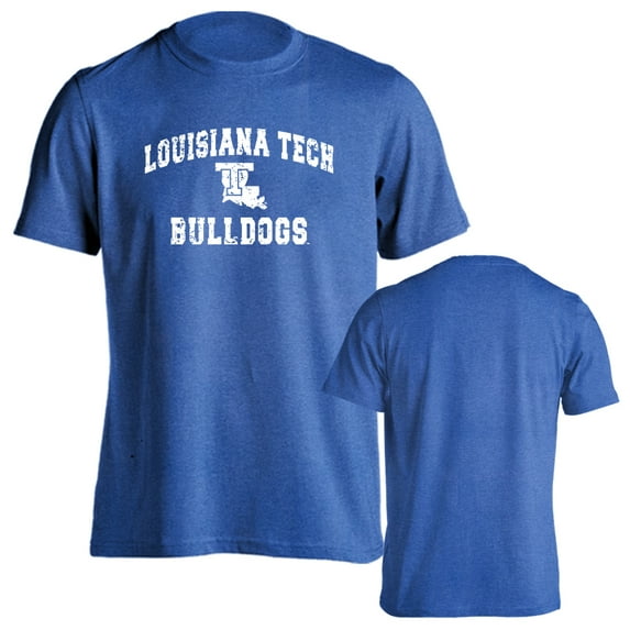 Louisiana Tech University Bulldogs Distressed Retro Short Sleeve T-Shirt
