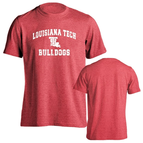 Louisiana Tech University Bulldogs Distressed Retro Short Sleeve T-Shirt