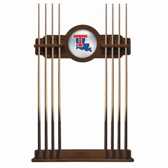 Louisiana Tech University Solid Wood Cue Rack with a Chardonnay Finish