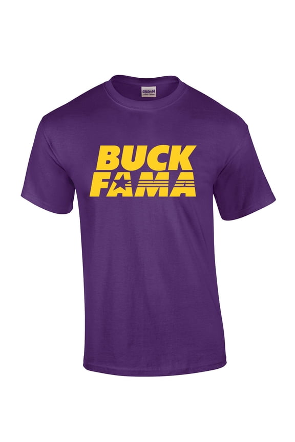 Louisiana Tshirt Football Team Color Purple and Gold Louisiana Buck Fama Funny Tiger Mens Short Sleeve T-shirt Graphic Tee-Purple-xxxl