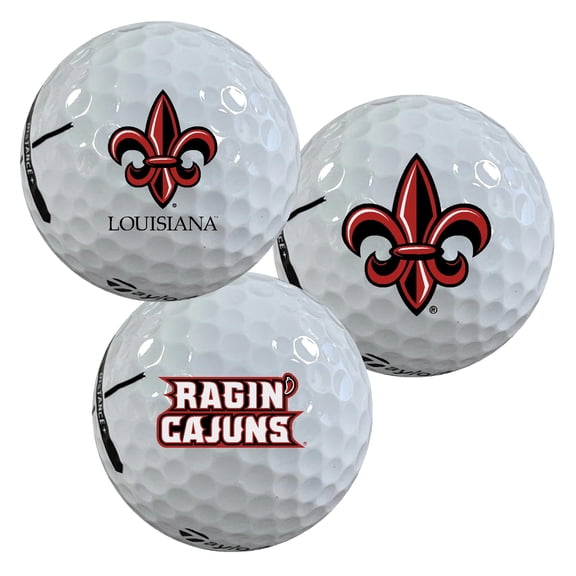 Louisiana at Lafayette Ragin' Cajuns Logo Edition Officially Licensed NCAA Taylormade Distance+ Golf Balls 12-Pack (Dozen)
