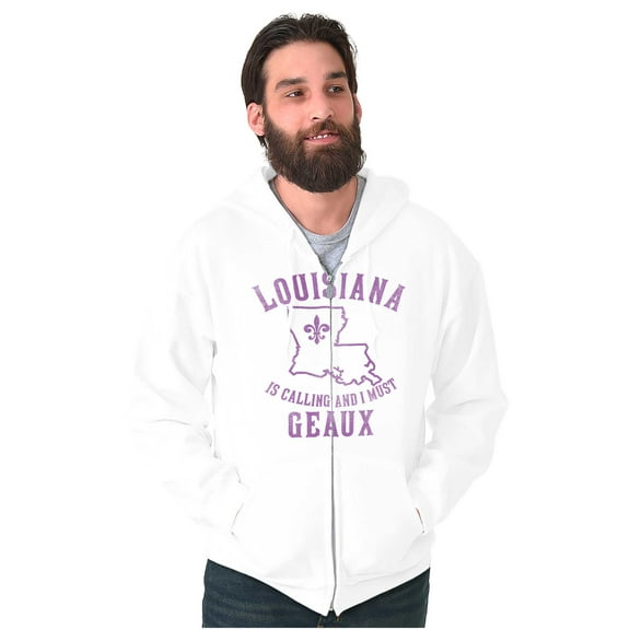 Louisiana is Calling Funny Creole Pun Zip Up Hoodie Men's Women's Brisco Brands S