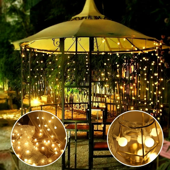Louist 19.7FT Indoor/Outdoor String Lights Battery Powered 40 LED Globe String Lights Waterproof Starry Lights Hanging Lights String for Wedding Patio Garden Party Xmas Tree, Warm White