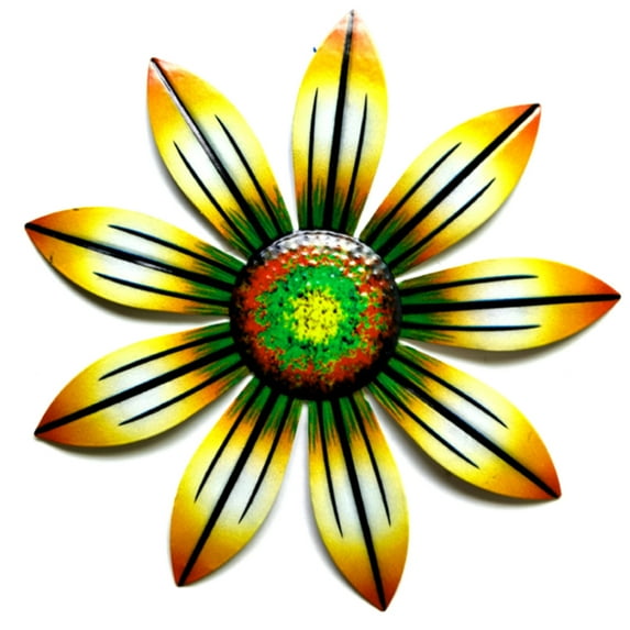 Louist 9 inch Metal Sunflower Wall Art Inspirational, Wall Decor Hanging for Indoor Outdoor Home Bedroom Living Room Office Garden backyard decorations (1pc-Yellow)