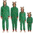 thumbnail image 1 of Louist Family Matching Christmas Pajamas Set Sleepwear Jumpsuit Hoodie with Hood Matching Holiday PJ's for Family (Green/12-18M), 1 of 7