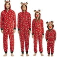 thumbnail image 1 of Louist Family Matching Christmas Pajamas Set Sleepwear Jumpsuit Hoodie with Hood Matching Holiday PJ's for Family (Red 2-4/5T), 1 of 7