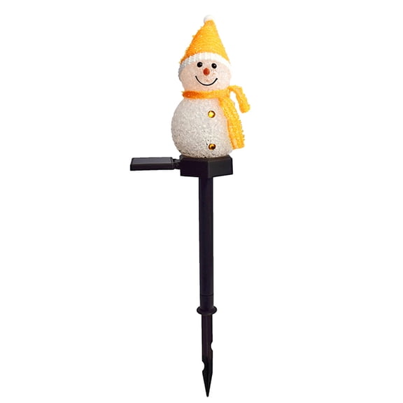 Louist LED Solar Snowman Spike Light Christmas Outdoor Garden Lawn Path Lamp Spotlight (Yellow)