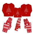 thumbnail image 1 of Louist Matching Family Pajamas Sets Holiday at Home PJ's with Letter Printed Long Sleeve Tee and Plaid Pants (Red,Men/L), 1 of 10