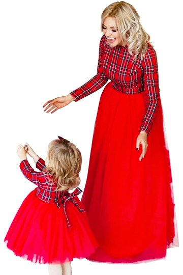 white christmas dresses Christmas Mother Daughter Dresses Mommy and Me Family Matching Outfits main image 1
