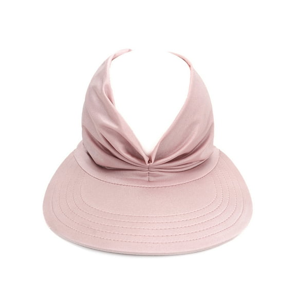 Louist Sun Visor Hat for Women UV Protection Wide Brim Summer Beach Cap Packable Foldable Suitable for Outdoor (Pink)