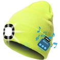 thumbnail image 1 of Louist Unisex Bluetooth Beanie Hat with Light,4 LED USB Rechargeable Wireless Headphones Tech Caps,Gifts for Men Women Teen Boys (Yellow), 1 of 8
