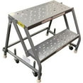 thumbnail image 1 of Louisville 2-step Steel Warehouse Ladder 2 Step - 450 lb Load Capacity - 19" x 28" x 20" - Gray, 1 of 2