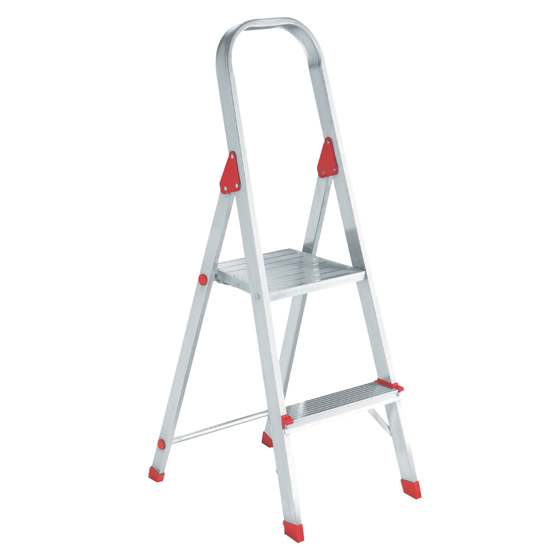 Louisville #566 Folding Aluminum Euro Platform Ladder, 2-Step, Red