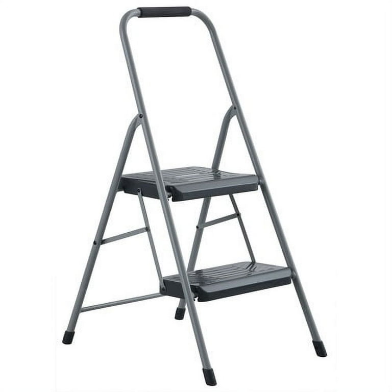 Black and Decker Steel Step Stool, Two-Step, 200 lb Cap, Gray, Sold as 1 Each Black and Decker Steel Step Stool, Two-Step, 200 lb Cap, Gray, Sold as 1 Each