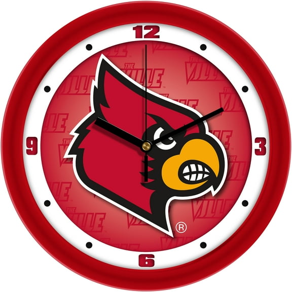 Louisville Cardinals 11.5'' Suntime Premium Glass Face Dimension Wall Clock