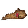 thumbnail image 1 of Louisville Cardinals 23.5" x 23.5" Distressed State with Logo Sign, 1 of 2