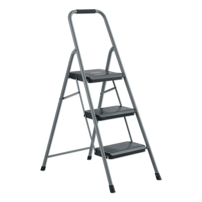 Black and Decker Steel Step Stool, Two-Step, 200 lb Cap, Gray, Sold as 1 Each Black and Decker Steel Step Stool, Two-Step, 200 lb Cap, Gray, Sold as 1 Each