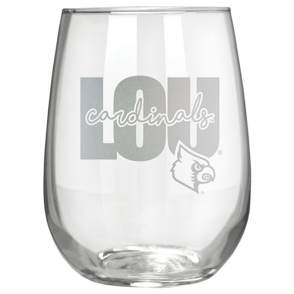 Louisville Cardinals Etched 17oz. City Stemless Wine Glass