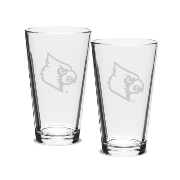 Louisville Cardinals Set of 2 Pub Mixing Glasses