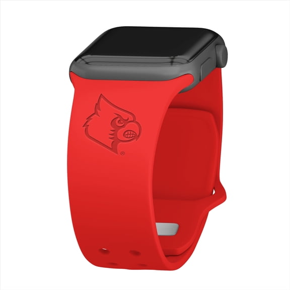 Louisville Engraved Silicone Unisex Watch Band for Apple Watch - 42/44/45/49mm(46mm Series 10/11) Red by Affinity Bands