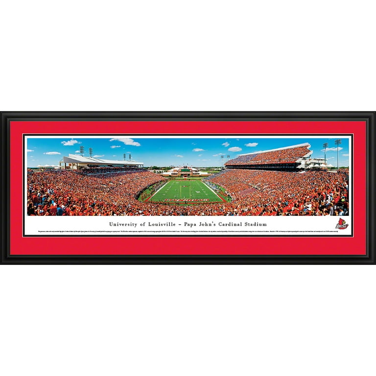 Louisville Football at Papa John's Cardinal Stadium - Blakeway Panoramas  NCAA College Print with Deluxe Frame and Double Mat 