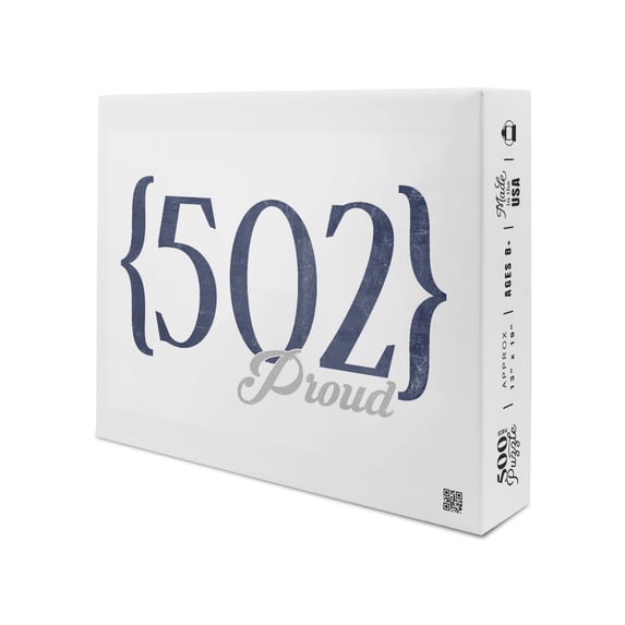 Louisville, Kentucky, 502 Area Code (Blue) (19x27 inches, Premium 500 Piece Jigsaw Puzzle for Adults and Family, Made in USA)