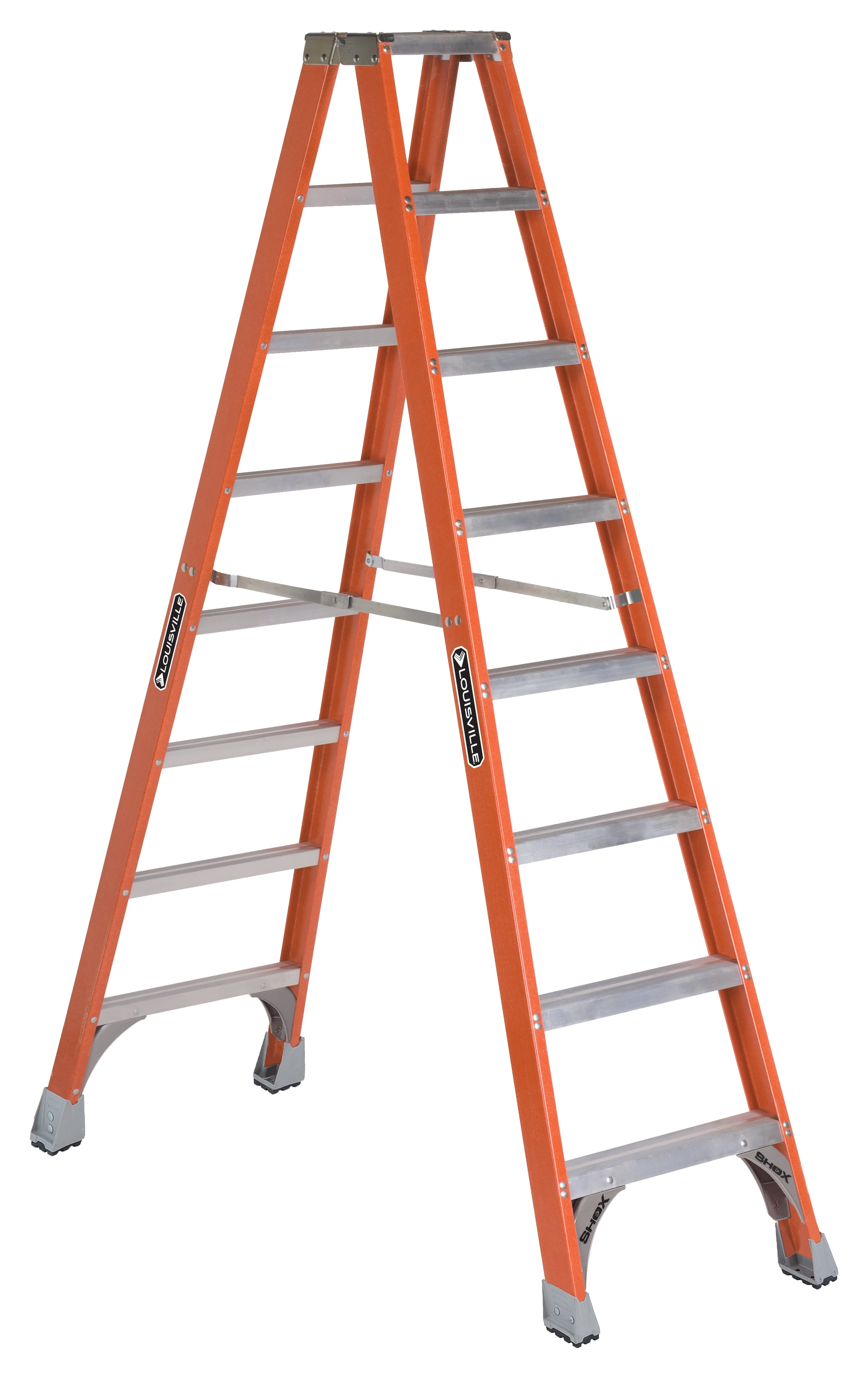 Louisville Ladder 10' Fiberglass Twin Step Ladder, 13' Reach, 300 lbs Load Capacity, FM1510