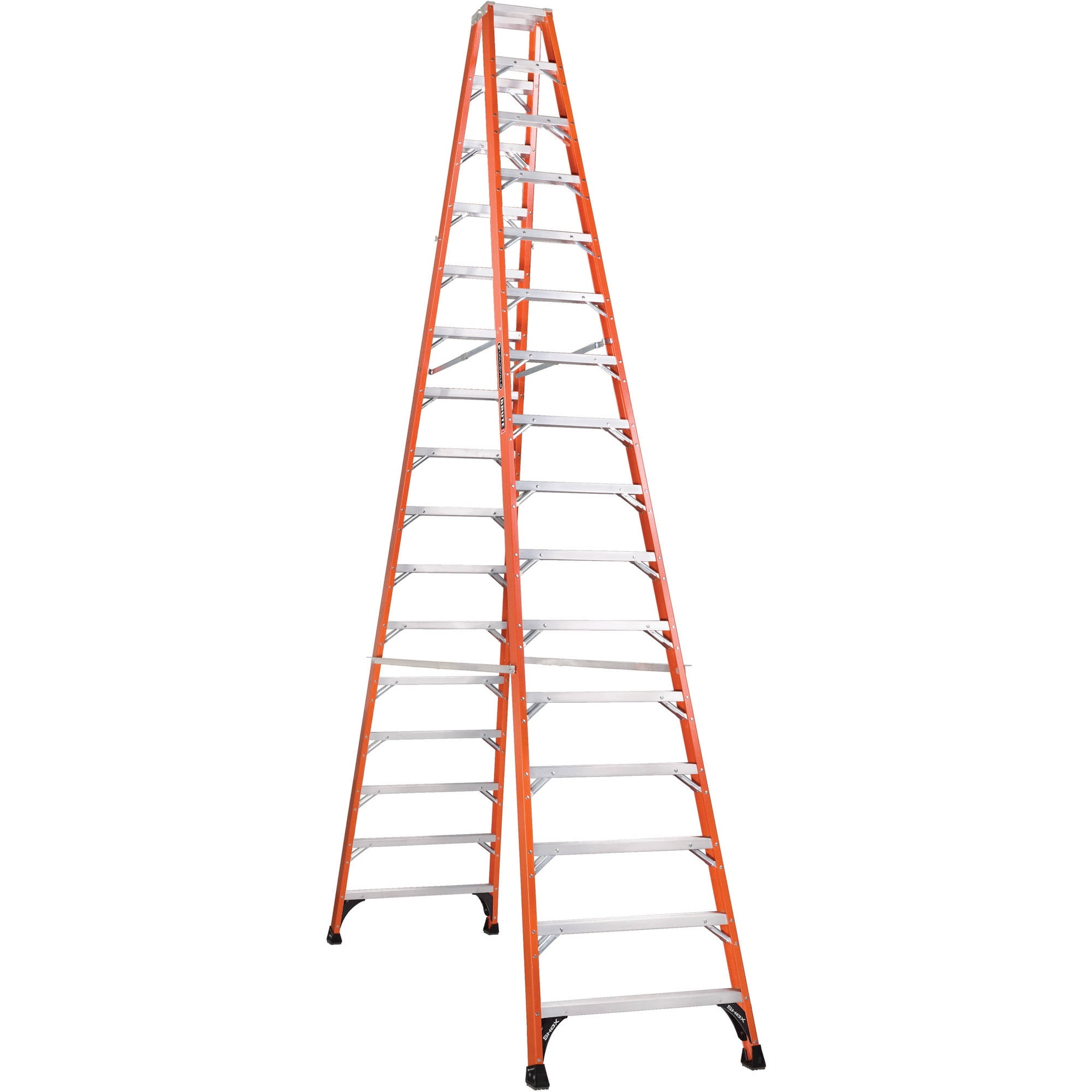 Louisville Ladder 16' Fiberglass Twin Step Ladder, 19' Reach, 375 lbs Load Capacity, FM1416HD