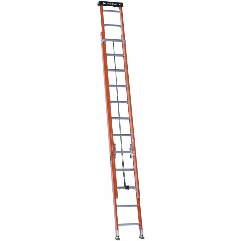 Louisville Ladder 24-Foot Fiberglass Extension Ladder - 300lb Load Capacity