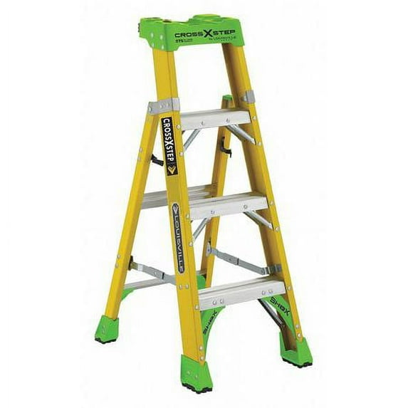 Louisville Ladder 4-Foot Fiberglass Cross-Step Ladder, Type IAA, 375-pound Load Capacity, FXS1404HD