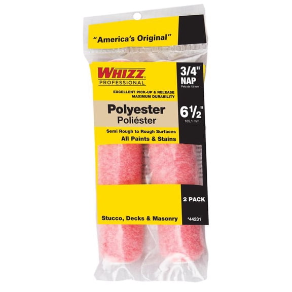 6.5" X 3/4" Pink Polyester Mini Rollers - 2/Pk, PartNo 44231, by Whizz, Single U