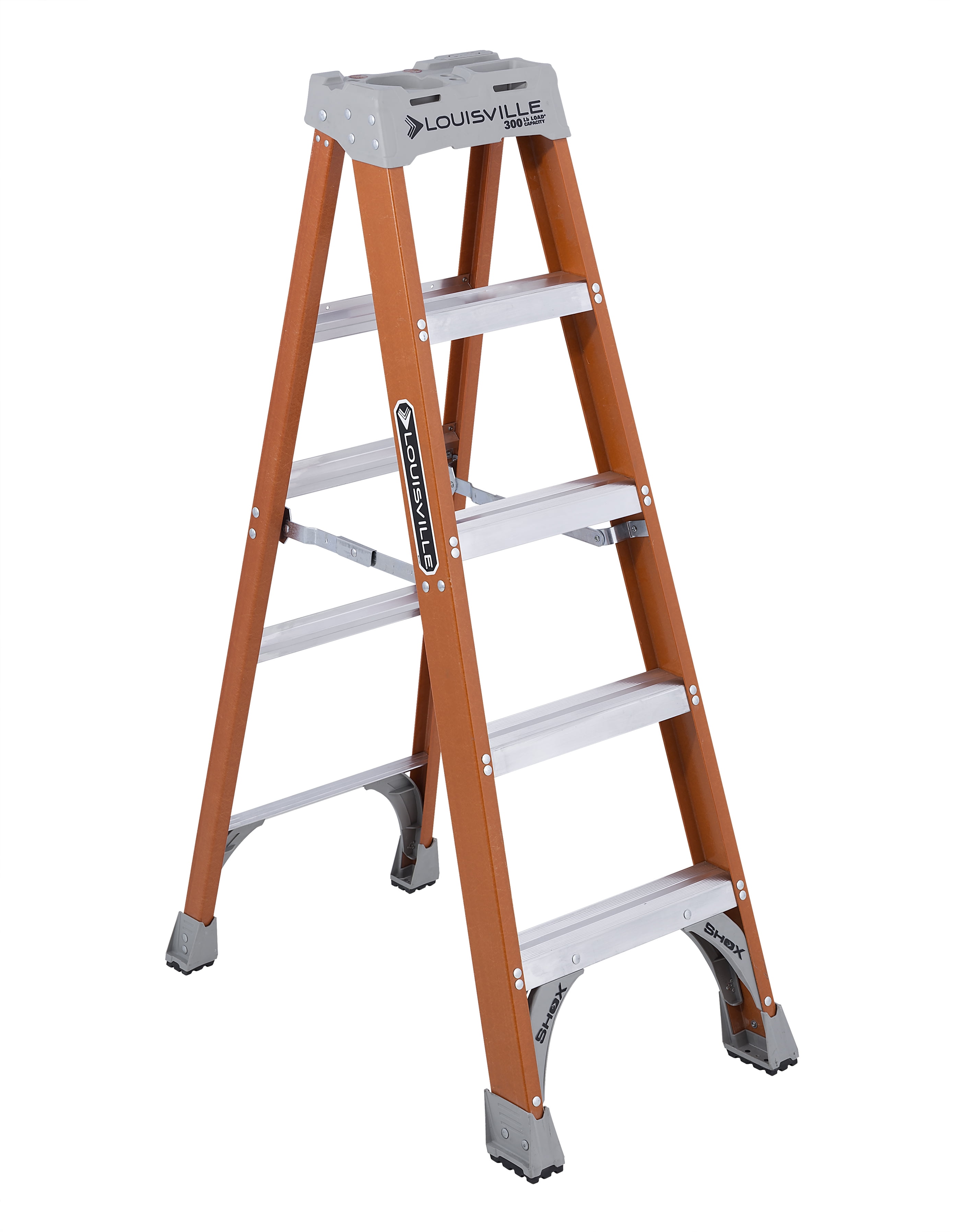 Louisville Ladder 5' Fiberglass Step Ladder, 9' Reach, 300 lbs Load Capacity, FS1505