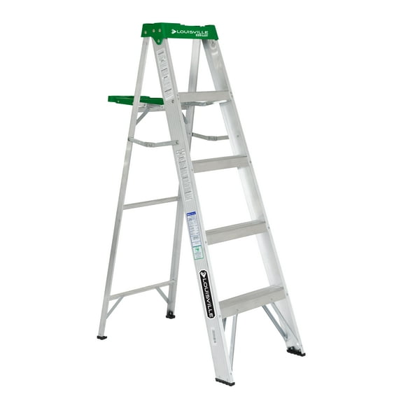 Louisville Ladder 5 ft. Aluminum Step Ladder, Type II, 225 lbs Load Capacity, AS4005