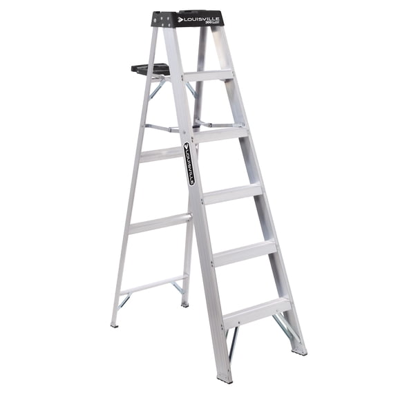 Louisville Ladder 6-Foot Aluminum Step Ladder, Type IA, 300-pound Load Capacity, AS3006