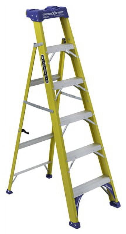 Louisville Ladder 6' Fiberglass Cross Step Ladder, 10' Reach, 250 lbs Load Capacity, FXS2006