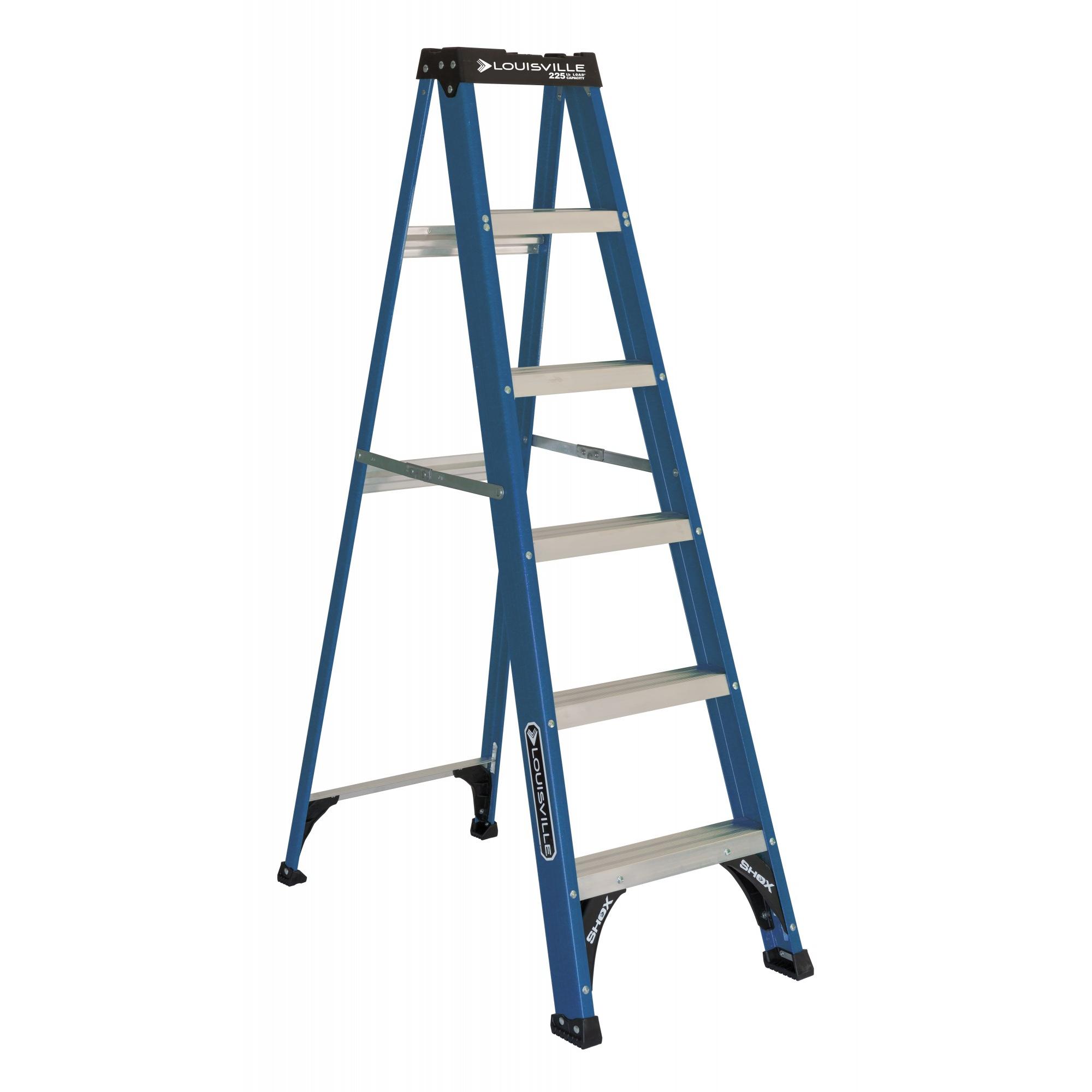 Louisville Ladder 6 ' Fiberglass Step, 10' Reach, 225-lb, Load Capacity, W-3217-06 - image 1 of 8