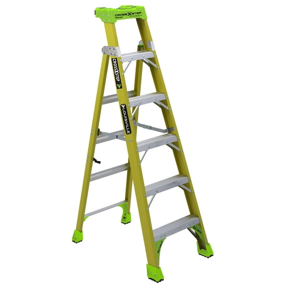 Louisville Ladder 6-Foot Fiberglass Cross-Step Ladder, Type IAA, 375-pound Load Capacity, FXS1406HD