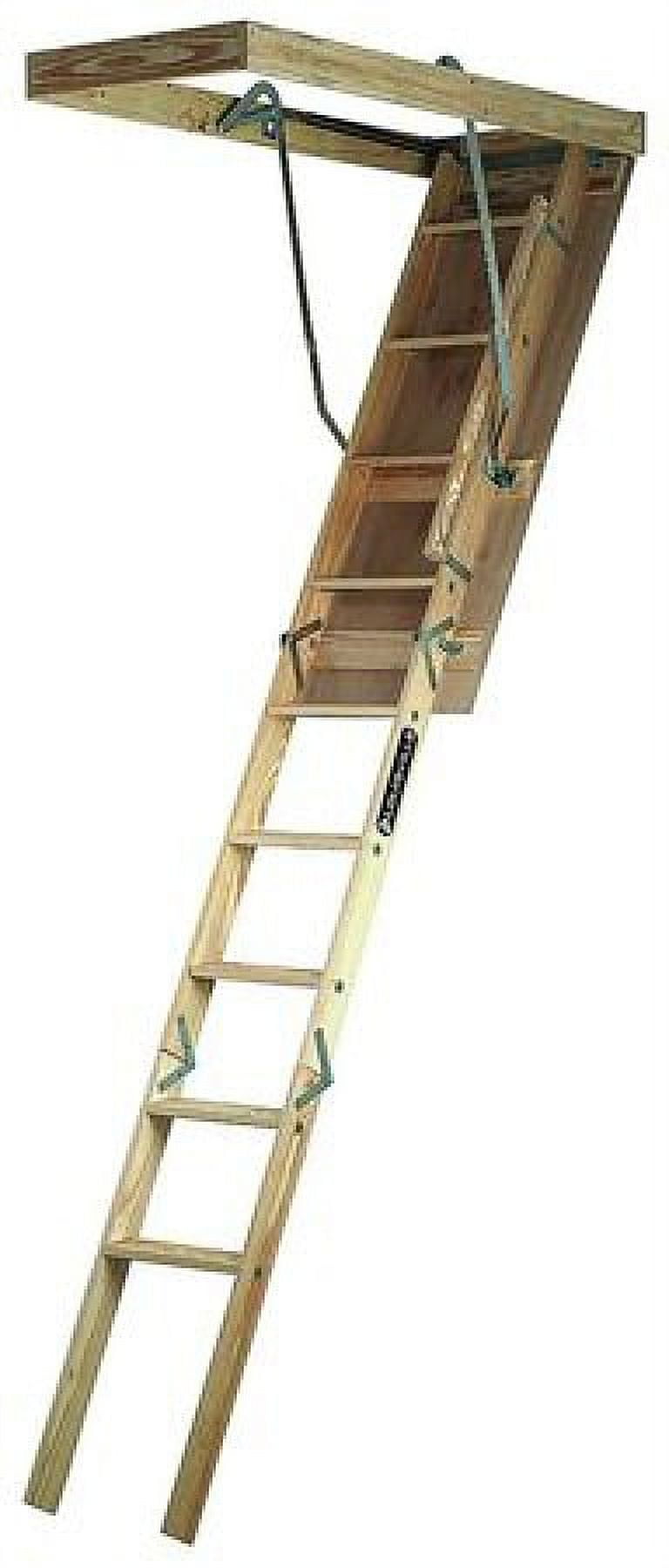 Louisville Ladder 7 - 8' 9" Wood Attic Ladder, 250 lbs Load Capacity, S254P