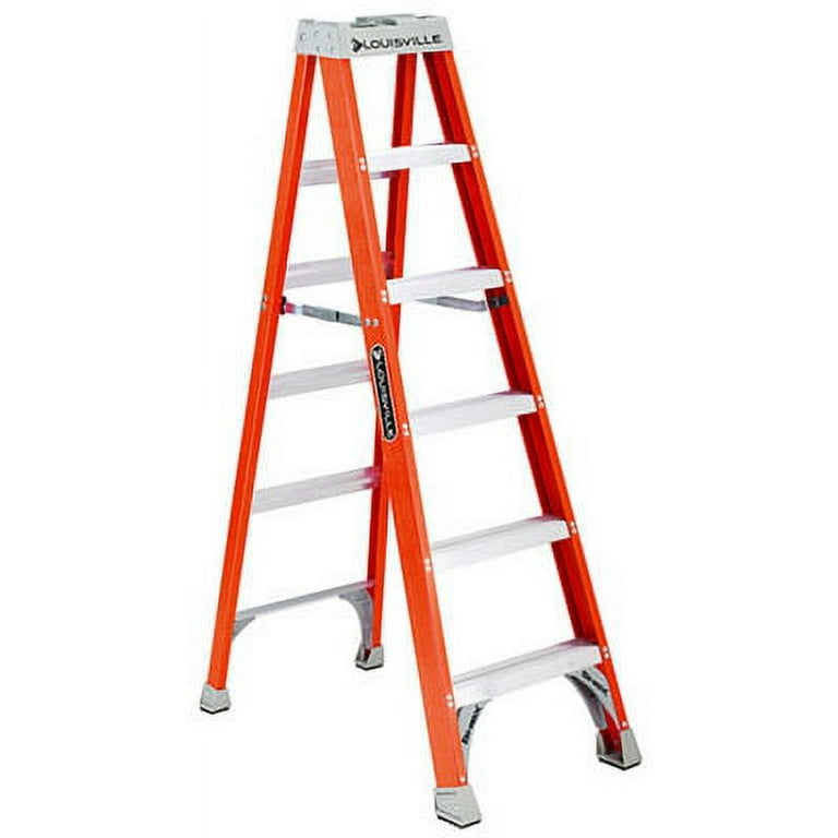 Louisville Ladder 7 Foot Fiberglass Step Ladder, 11 Foot Reach, 300 lbs  Load Capacity, FS1507 