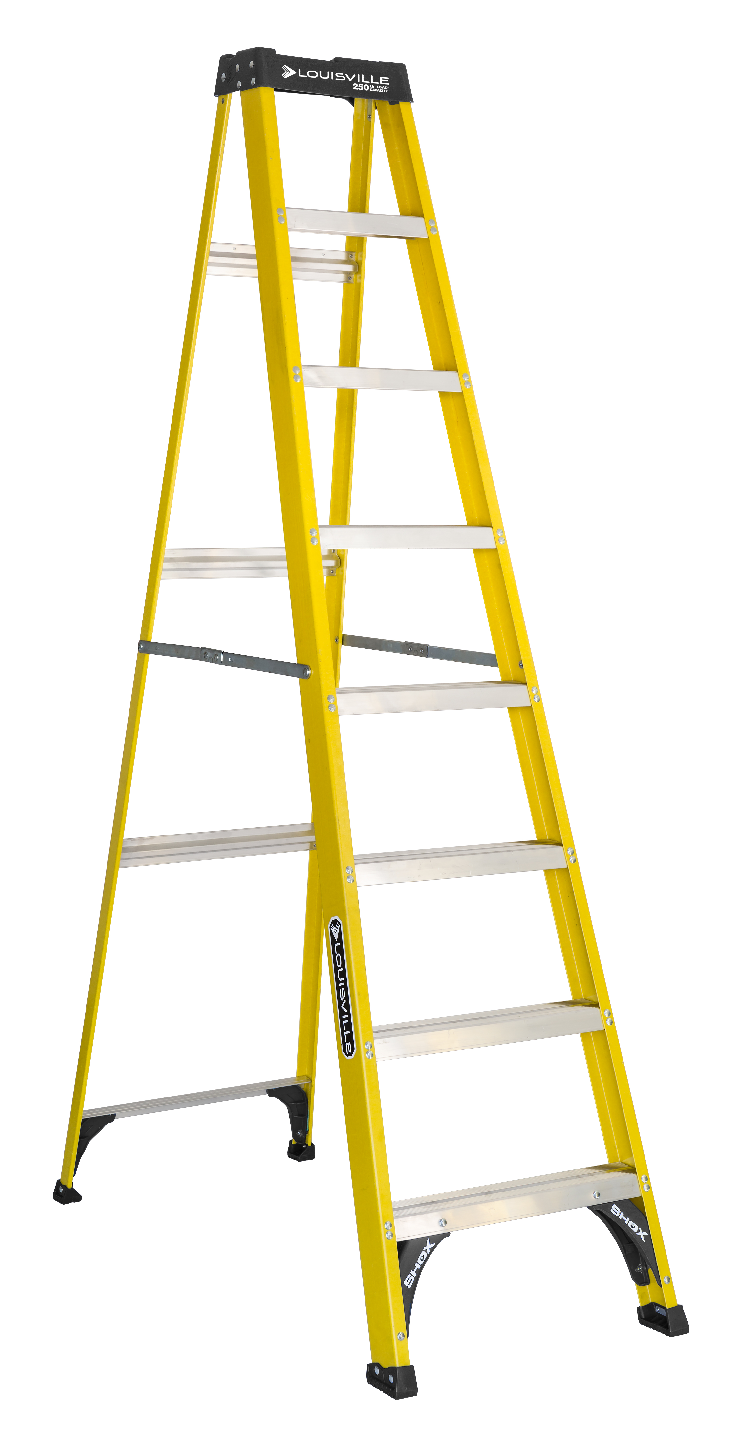 Louisville Ladder 8-Foot Fiberglass Step Ladder, 250 lb Capacity